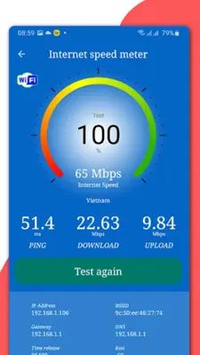 WiFi signal strength meter android App screenshot 1