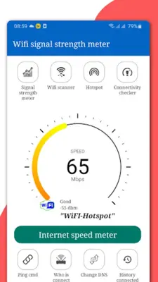 WiFi signal strength meter android App screenshot 2